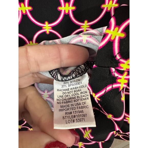 Jude Connally Sabine Dress XL Black Pink Circle Print - Picture 6 of 6